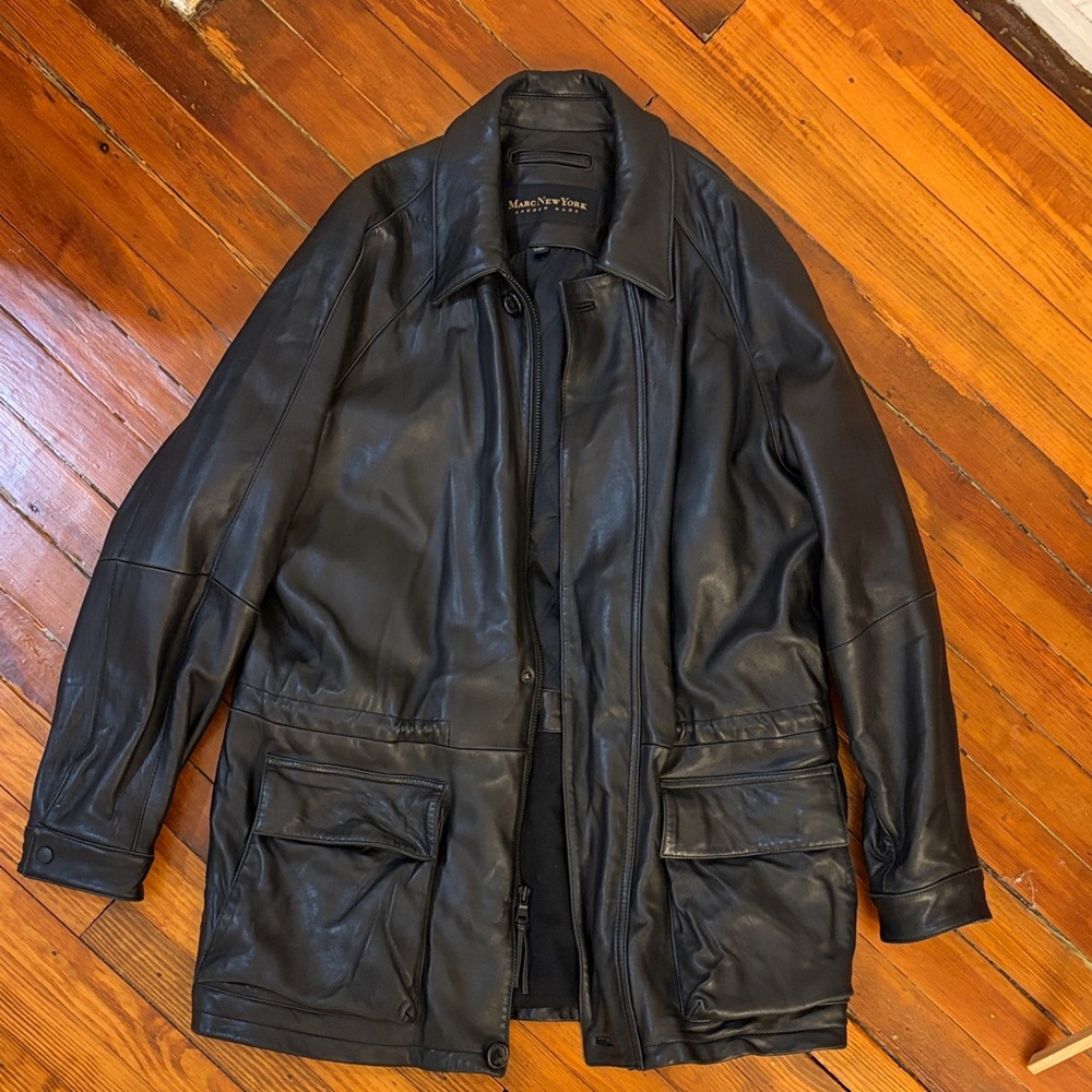 Marc New York Men's Black Leather Field Jacket